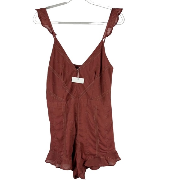 NWT The Jetset Diaries TJD Sz L Women's Getaway Moss Coral Striped Romper - Picture 3 of 15